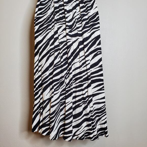 Abound Zebra Print Halter Midi Dress XXS Animal Fall 2025 Trend Edgy Minimalist - Picture 7 of 9